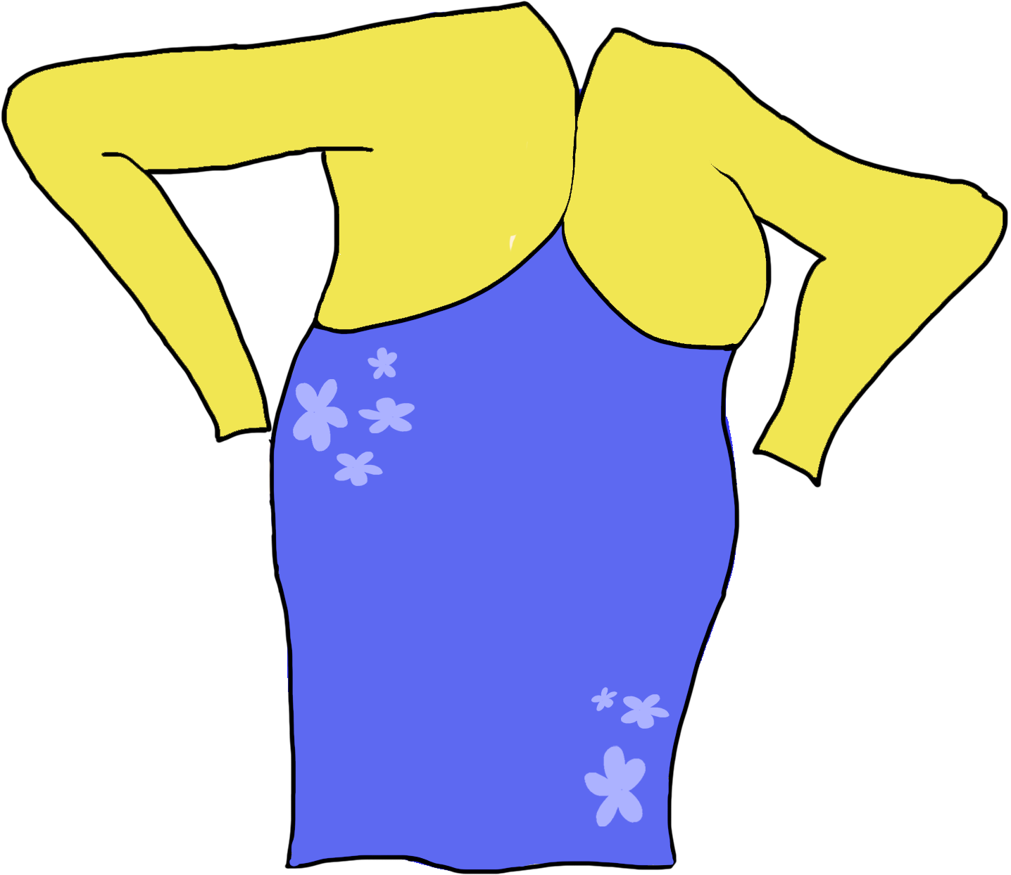 Blauw-gele jurk